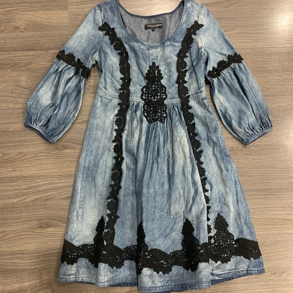 Denim & Crochet dress - Picture 2 of 8